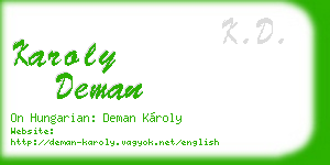 karoly deman business card